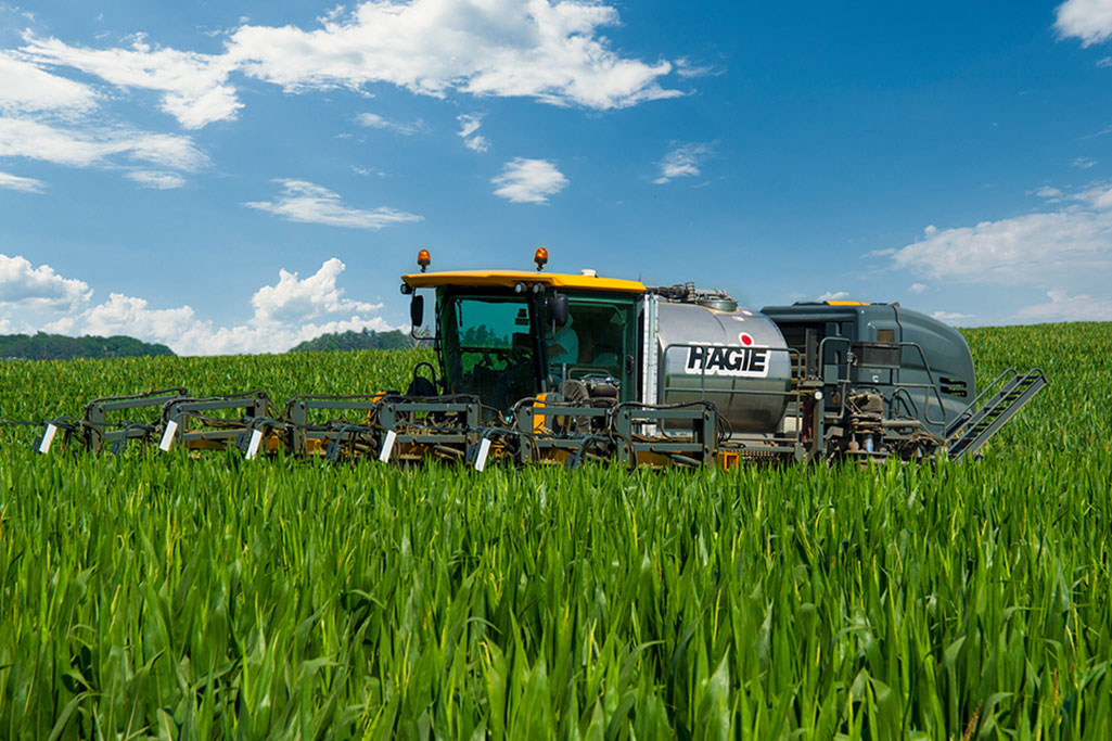 Detasseling machine in field
