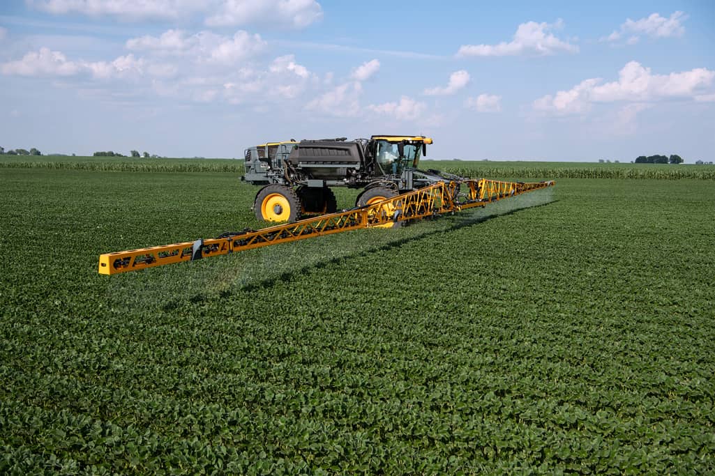 Hagie STS16 with boom in field